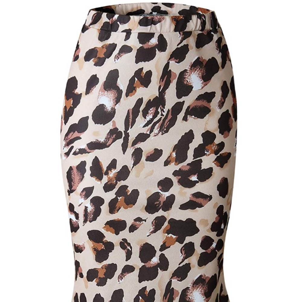 Leopard Print midi Skirt